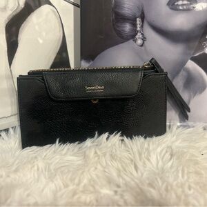 Source Unknown Black Leather Clutch